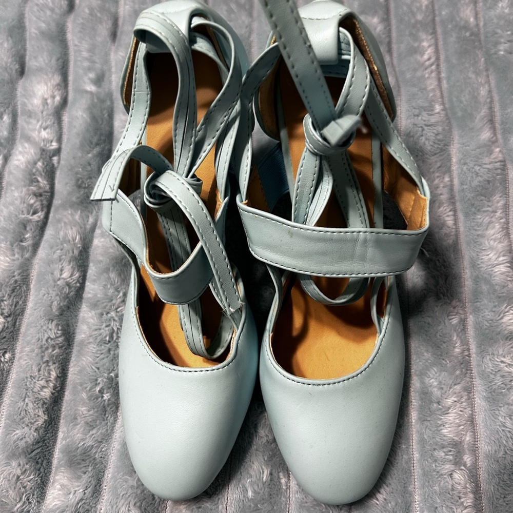 Elegant Women's Blue Strappy Heels